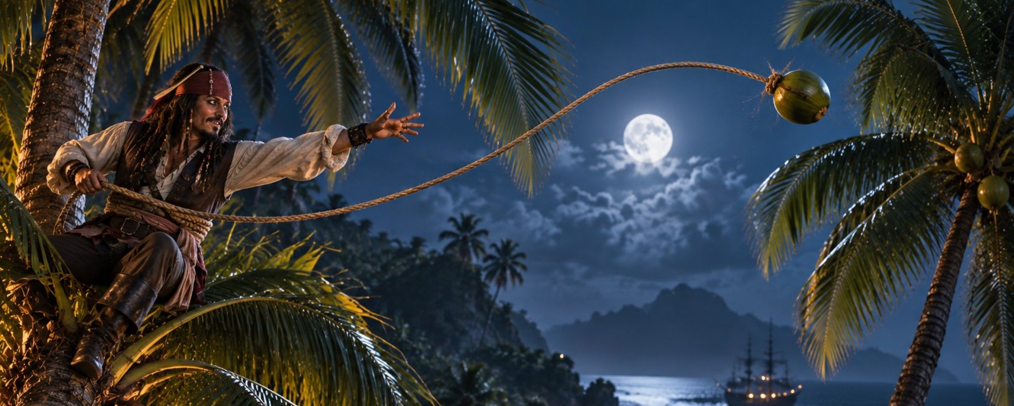 Palm Tree Escape — Captain Jack Sparrow